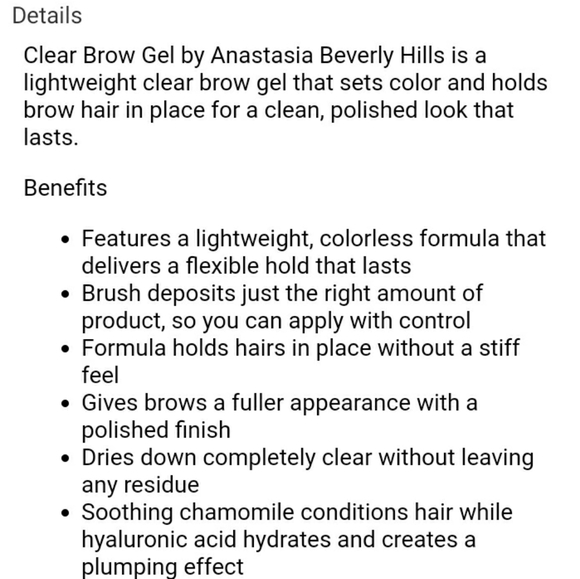 ANASTASIA BEVERLY HILLS CLEAR BROW GEL LIGHTWEIGHT SETTER. - Picture 5 of 8